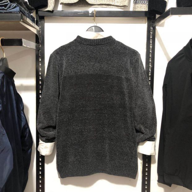 Klaus Kobec thương hiệu cashmere mùa thu và mùa đông áo len khảm áo len thanh niên áo len áo khoác bomber