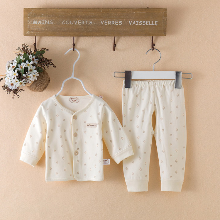 Mùa xuân và Mùa Thu bông bé đồ lót thiết lập người đàn ông và phụ nữ bé cardigan dịch vụ nhà hai mảnh sơ sinh áo khoác mùa thu quần áo quần áo cotton cho bé gái