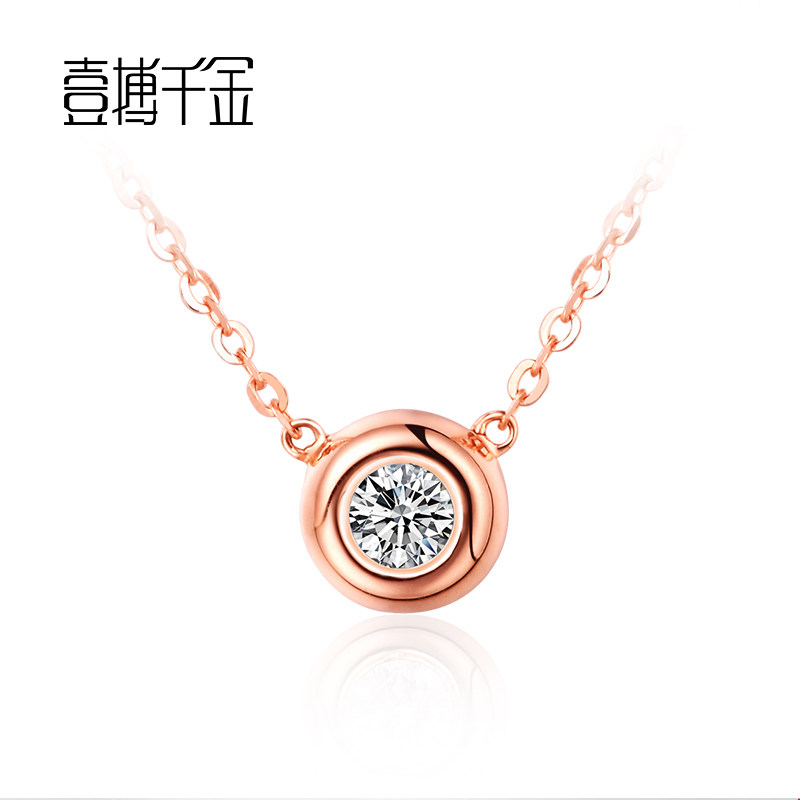 18k Rose gold bubble diamond neckladies real diamond bubble diamond crash chain counter