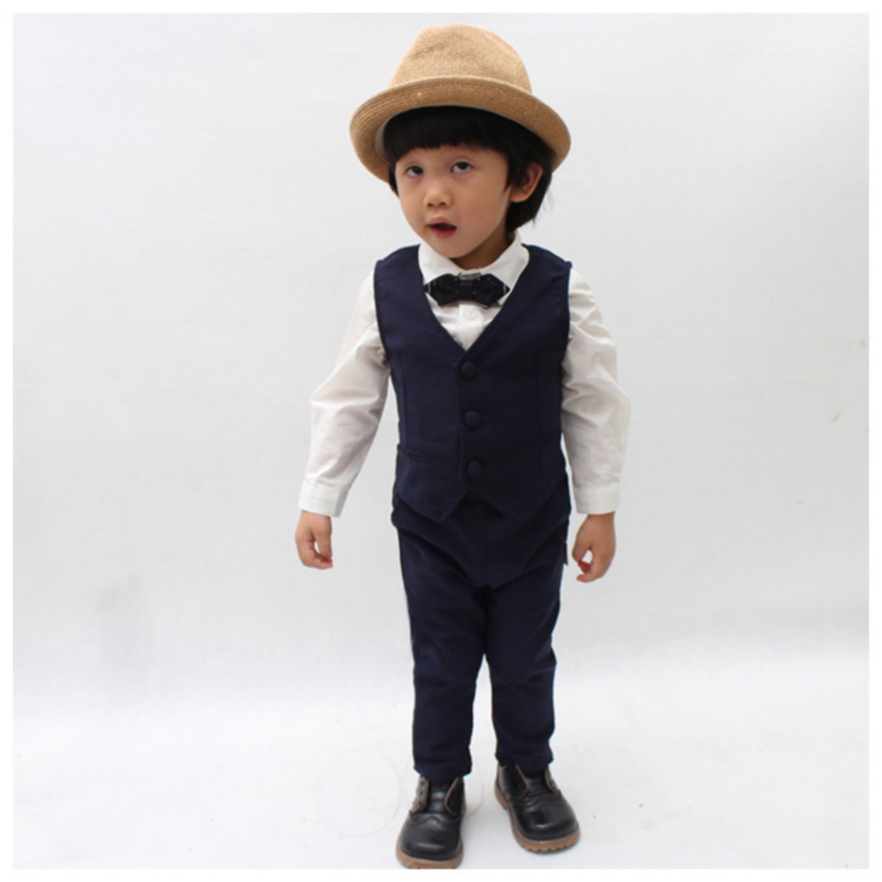 Bộ đồ bé trai phù hợp với phong cách mới của Anh phiên bản Hàn Quốc của bộ vest đại học cho bé trai sinh nhật đám cưới hoa cô gái trang phục mùa thu áo gile đồ vest bé trai