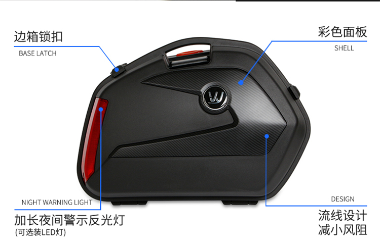 GSX-250R bên hộp sửa đổi bên thân hộp đuôi hộp treo nước làm mát bằng điện phun nước xi lanh đôi GSX250 bên hộp - Xe gắn máy phía sau hộp thùng givi hông