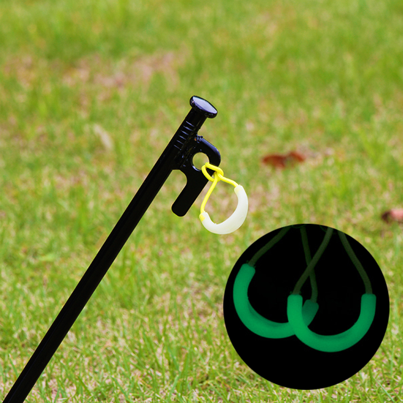 Outdoor Camping Rope Hanging Tent Nail Pull Rope Luminous Rope for Fluorescent Warning Rope Camping Wild Cooking Fishing Accessories Handle