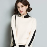 Цветной трикотажный демисезонный свитер, шерстяная утепленный лонгслив, коллекция 2021