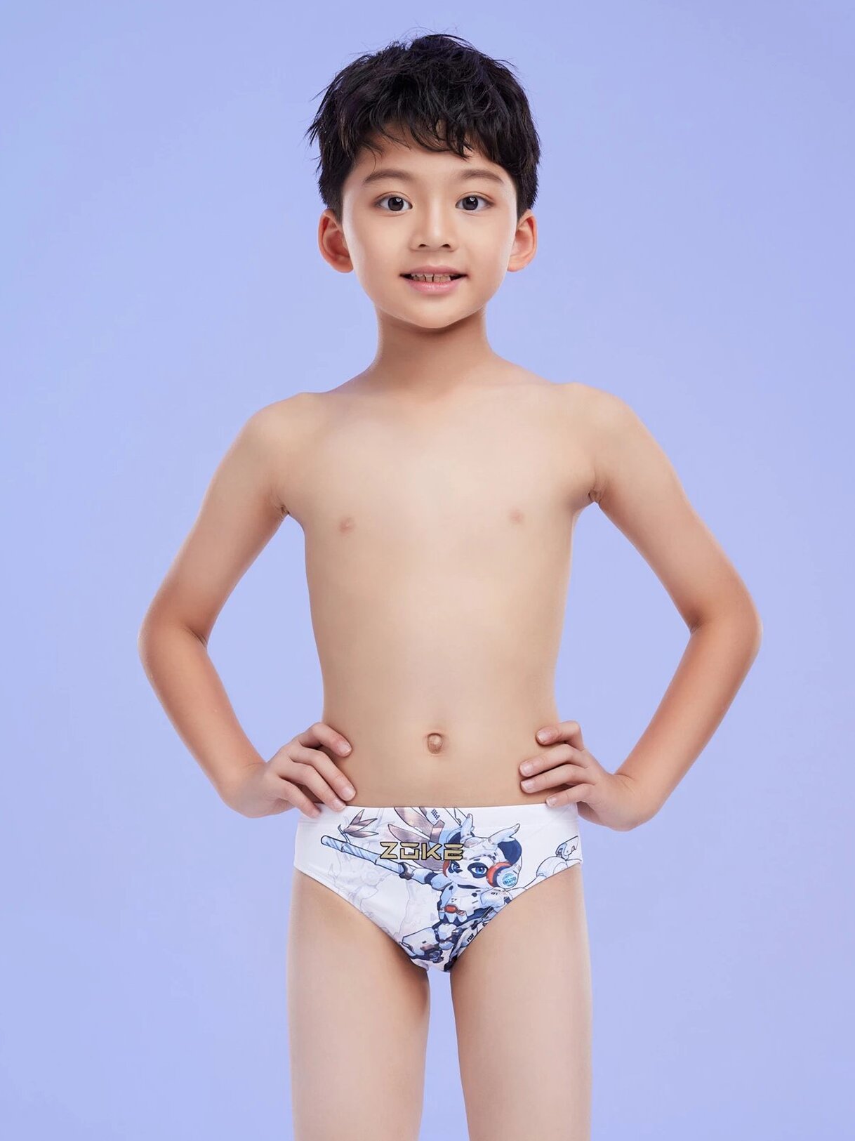 (Professional training) Zhouke 2024 boys, teenagers and children's briefs swimming trunks baby long training competition swimsuit
