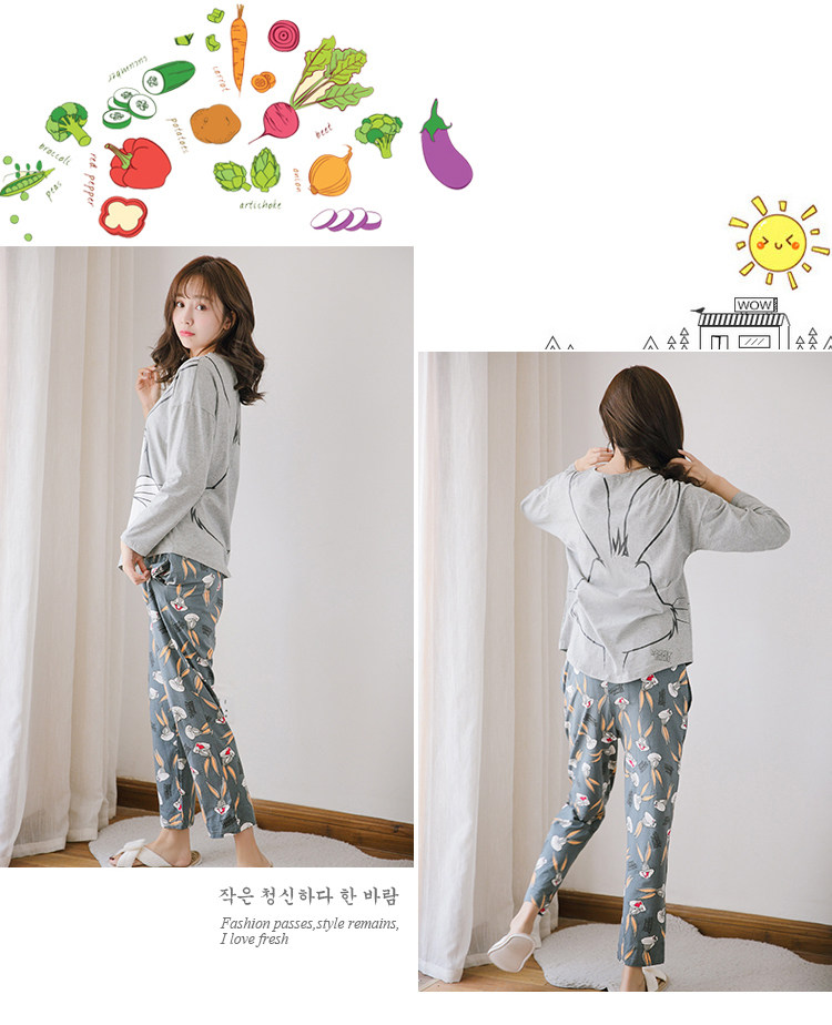 Pyjama pour femme en Coton à manches - Ref 2995380 Image 25