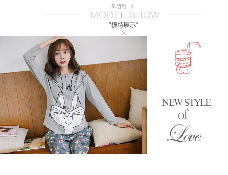 Pyjama pour femme en Coton à manches - Ref 2995380 Image 23