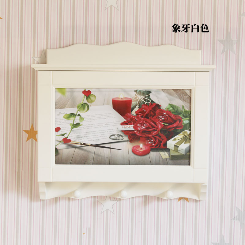 Đồng hồ nguyên chất rắn gỗ hộp sơn trang trí thủy lực lên tường mét hộp bìa với móc phòng khách sáng tạo - Cái hộp hộp gỗ đựng đồ