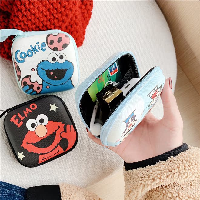 da hạt vừa vuông sạc nhỏ gói phim hoạt hình nhập dữ liệu cáp tai nghe dễ thương iPhone nữ kỹ thuật số - Lưu trữ cho sản phẩm kỹ thuật số túi đựng tai nghe airpods