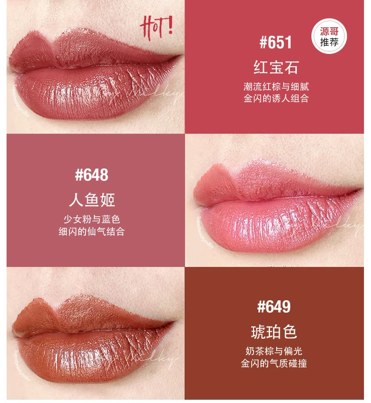 LOreal Xiaoxianbei Son môi dưỡng ẩm cho phụ nữ 651/648/649 Cửa hàng trang điểm chính thức của Vương Nguyên - Son môi