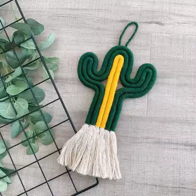 ins Wind Home children's room pendant wool hand-woven color cactus hanging wall hanging decoration photography props