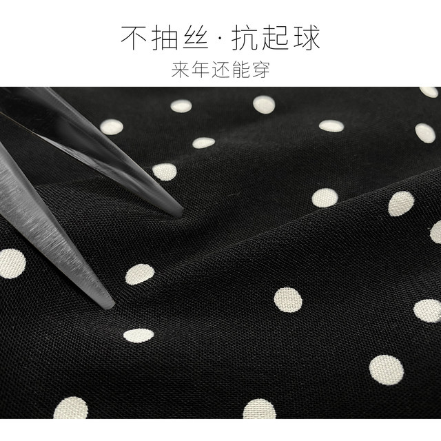 Black and white polka dot shirt women's French style 2023 spring new retro long-sleeved design sense niche chiffon shirt top