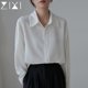 Interview white shirt female long-sleeved formal wear college students commuting OL anti-wrinkle white shirt not easy to wrinkle design sense niche