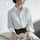 White long-sleeved shirt anti-wrinkle female spring and autumn temperament top professional dress interview loose white shirt commuting OL