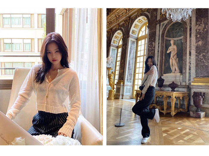 Bettychow Supermodel в этом же моделье Пересечениеранняя весна полоса толстая костюм британская мода случайный костюм пальто 