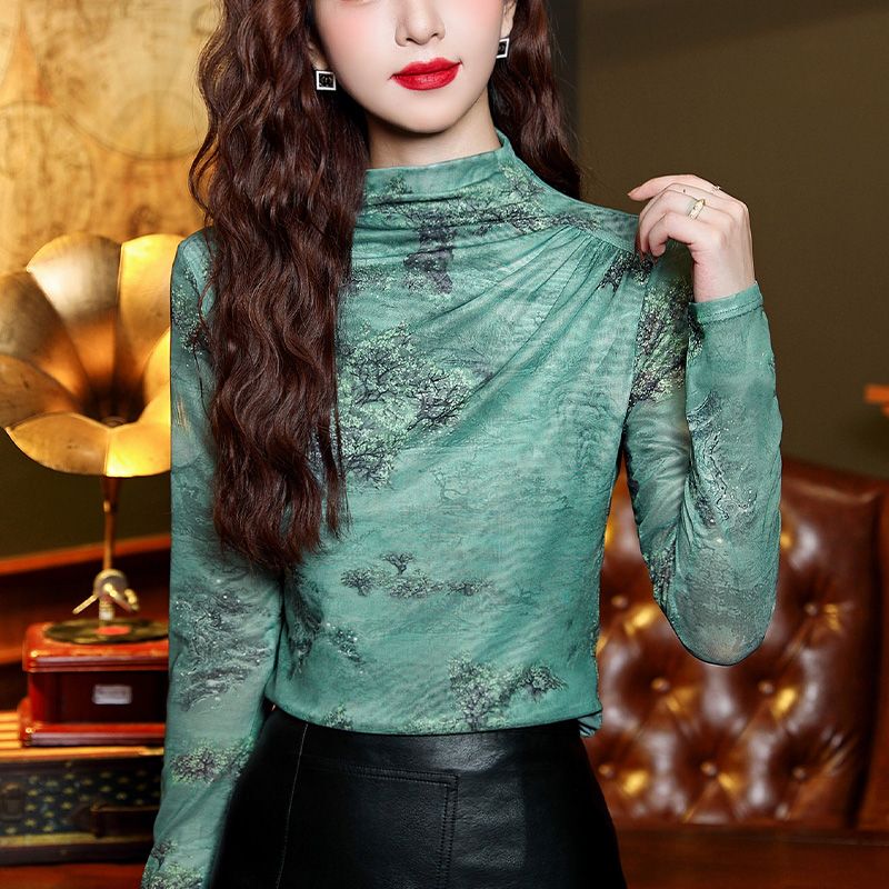 Half-Turtleneck Long-Sleeve Base Shirt for Women, 2025 New Autumn and Winter Stylish Inner Wear for Moms, Elastic Slim-Fit Mesh Top Half-Turtleneck Long-Sleeve Base Shirt for Women, 2025 New Autumn and Winter Stylish Inner Wear for Moms, Elastic Slim-Fit Mesh Top