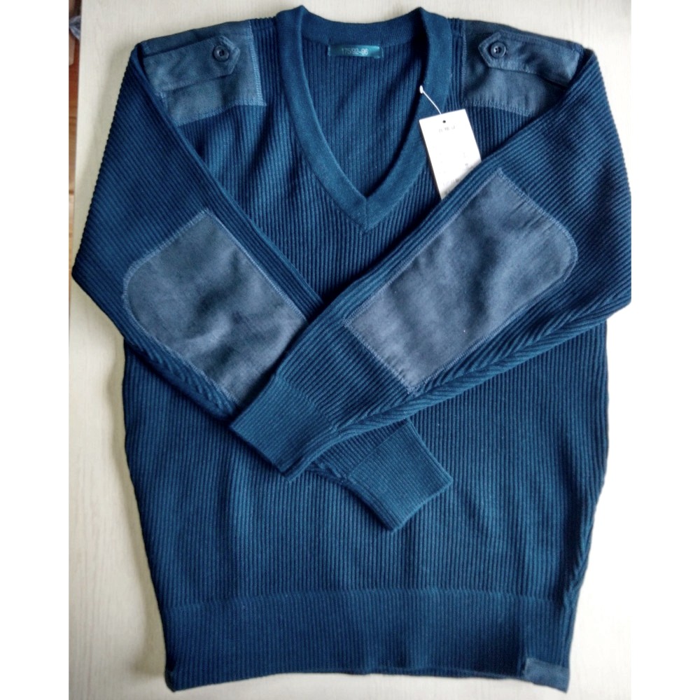 Sweater Warm and cold cardigan Lieutenant sweater deep V-neck men sky blue sweater Empty cadre sweater