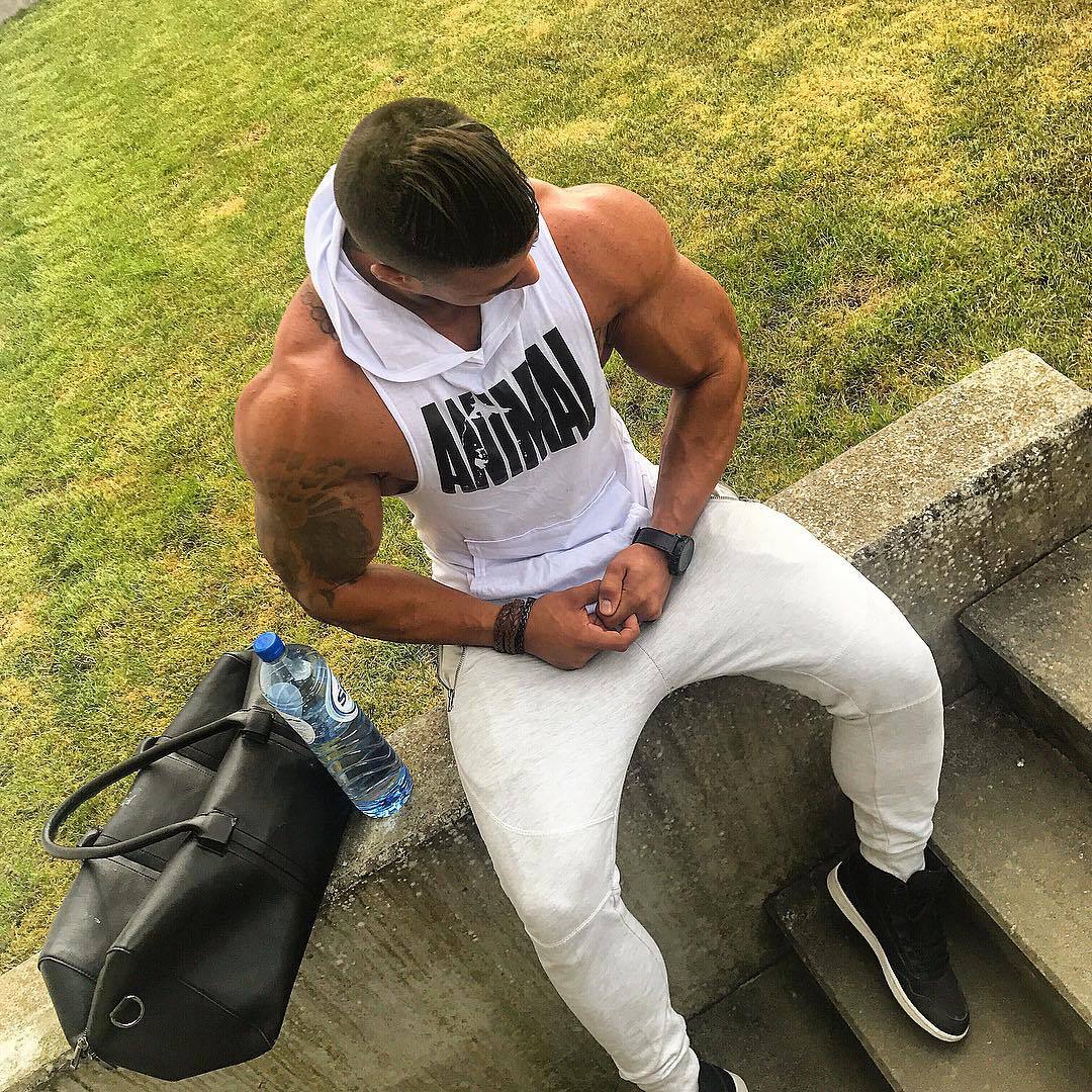 Cơ bắp Brothers Nam Fitness Đào Tạo Tops Chạy Mùa Hè Không Tay Vest Mỏng Lớn Mở Tay Áo Trùm Đầu Vest áo ba lỗ nike
