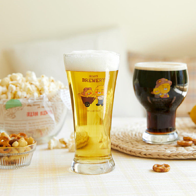 KAKAO FRIENDS cartoon lion spring plant cute big belly transparent glass beer drink cup set