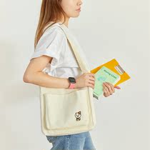 KAKAO FRIENDS cartoon lion Ryan cute square vertical section with separating sandwich light core suede single shoulder bag