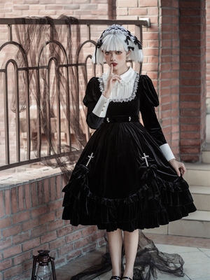 taobao agent Demi-season dress, Lolita style, long sleeve, Lolita OP