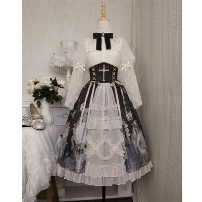 taobao agent Retro watch, pleated skirt, Lolita style, high waist