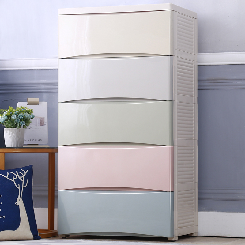 extra large thick storage cabinet drawer type plastic baby kids wardrobe baby storage cabinet space saving five bucket cabinet
