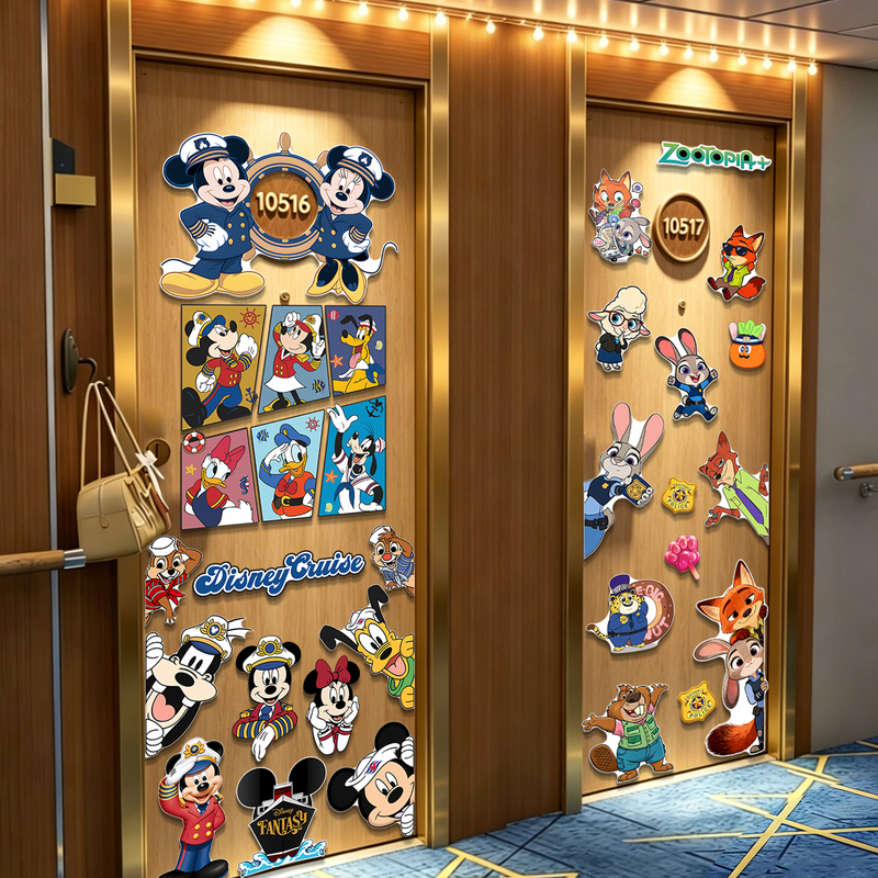 Disney Cruise Refrigerator Magnet Door Sticker Magnetic Decoration Disney Cruise Cartoon Decorative Gift