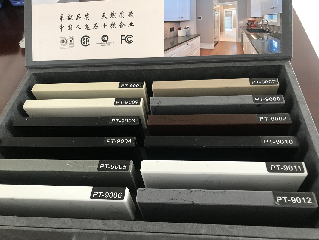 Shanghai Baoli Yisshi Insttable Line Line Grain Series Kitchen with Floating Window Stove Artificial Stone Countertop Customize