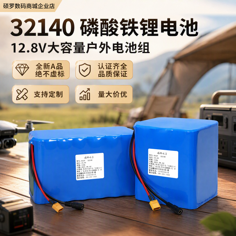 12-Volt Lithium Iron Phosphate Battery 32140 Power Cell Large Capacity Rechargeable Solar Street Light Monitoring Power Supply