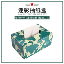 New leather green cramps paper towels paper square large capacity containing box minimalist military training army green extraction paper box