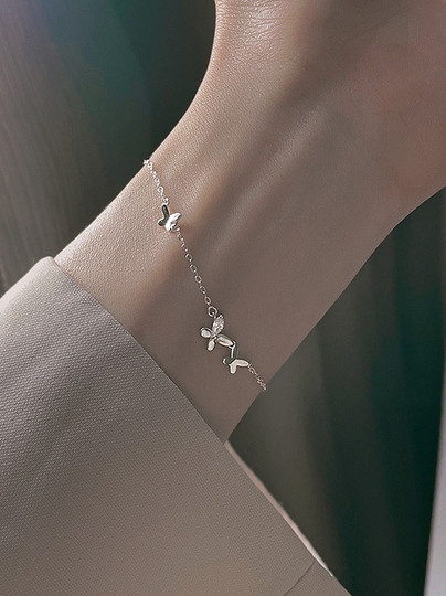 S925 sterling silver butterfly bracelet 2025 new hot style bracelet light luxury niche design high-end bestie jewelry for women