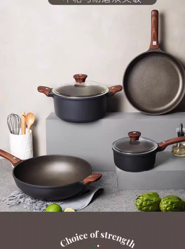 Alluflon Venice Non-Stick Frying Pan for Home Use, Suitable for Induction Cookers, Smokeless, Compatible with Gas Stoves, Alluflon