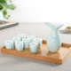 Rượu vang cổ điển bộ tách rượu vang Nhật Bản ly rượu vang trắng celadon hông bình trang trí nhà nhỏ rượu vang hầm tùy chỉnh rượu vang trắng bình - Rượu vang