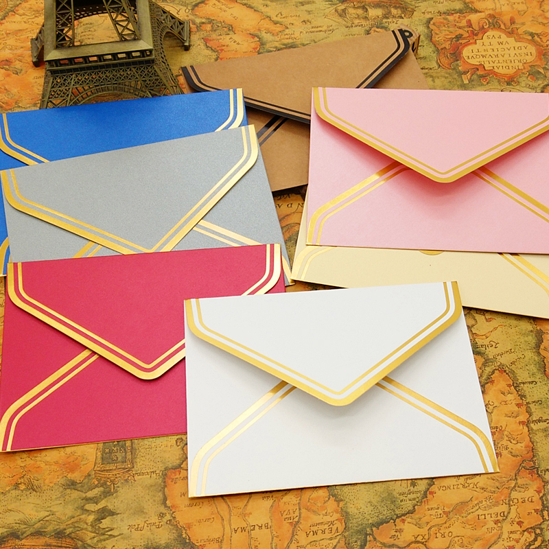 Bronzing envelope Ancient style love letter High-end invitation wedding Classical Western style No 5 No 3 letterhead envelope set