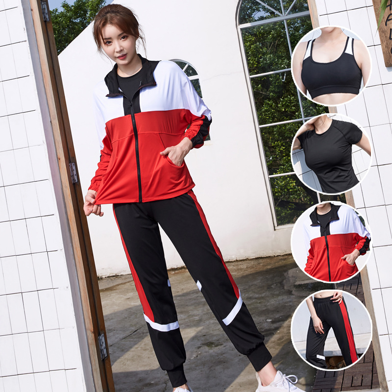 Spring Summer Yoga Suit Women's Sexy Fashion Nets Red Fitness Room Suit Running Breathable Speed Dry 2020 new