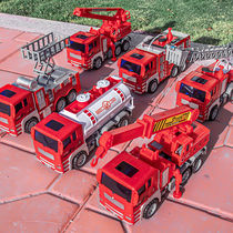 Large fire truck toy set children can spray water ladder lift sprinkler engineering vehicle boys all kinds of cars