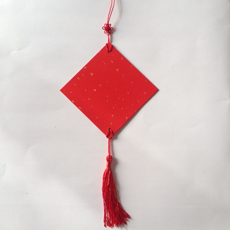 China knot hung parts thousand years red 90cm small red festival home wall hanging paper calligraphy hanging