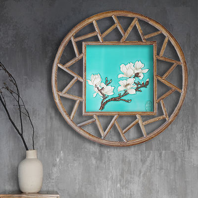 New Chinese-style entrance study, Zen-inspired decorative paintings, circular wall paintings, living room sofa background, wall paintings, hand-painted ceramic paintings