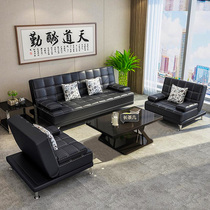 Folding office sofa bed Simple modern office reception sofa Coffee table combination lounge area Boss sofa