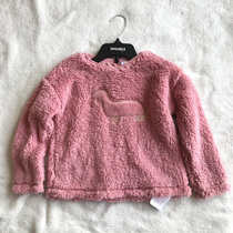Autumn and winter children thick double long sleeve round neck pullover female treasure coral velvet furry sweater base shirt