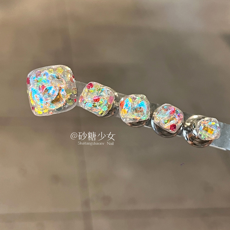 2026 New Style High-End Summer Toenail Patches, Stunning Pure Handmade Toenail Wearable Nail Art