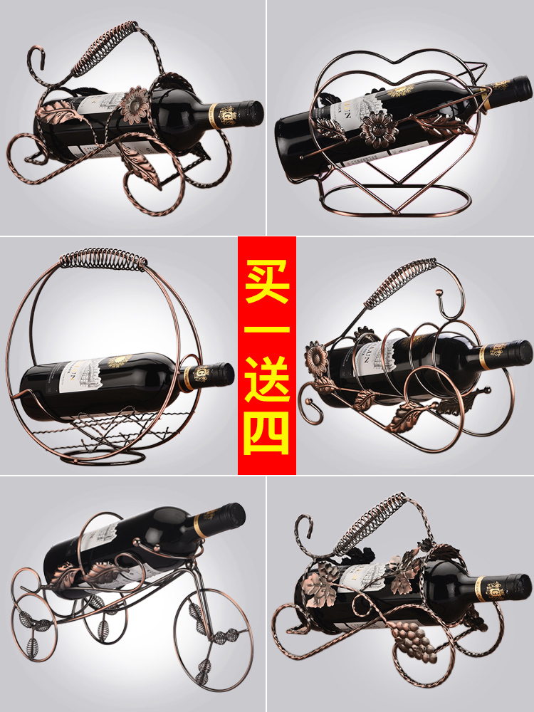 High-end Red Wine Rack Eurostyle High Foot Cup Suspension Rack Fashion Vintage Iron Art Wine Bottle Rack Wine Furniture Home Swing