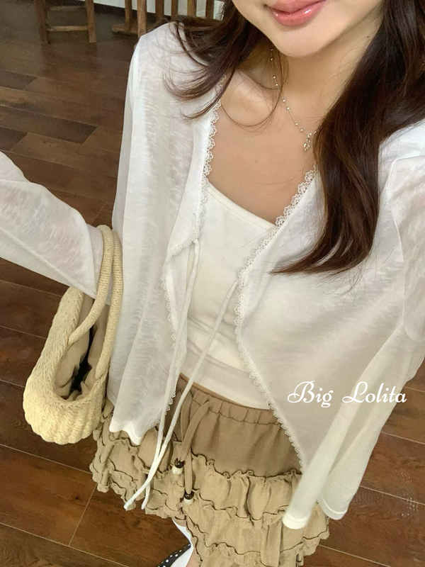 Extended Version Cardigan! Plus-Size Sun Protection Cardigan for Women, Thin Summer Style, Suitable for Chubby Women, Outerwear Shawl Blouse Top
