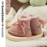Зимние утепленные детские ботинки, удерживающие тепло короткие сапоги для принцессы, 2022