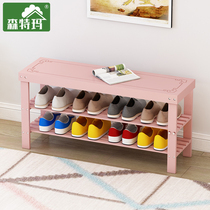 Shoe rack simple narrow door multi-layer shelf solid wood household Small put shoes storage artifact economical shoe cabinet