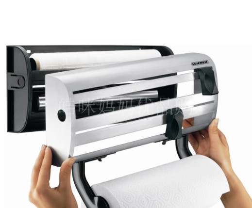 Spot Germany Leifheit stainless steel kitchen three-in-one paper towel Tinfoil cling film rack cutter