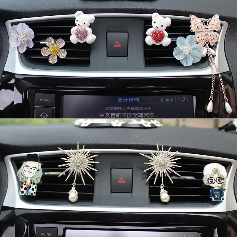Car air outlet perfume diamond-encrusted car solid balm aromatherapy clip creative air outlet air conditioning jewelry decoration female