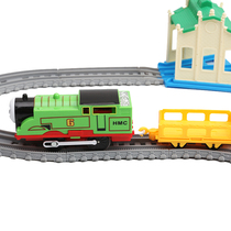 Assemble small train track accessories toys compatible with track master version childrens toys train straight track bending track scene