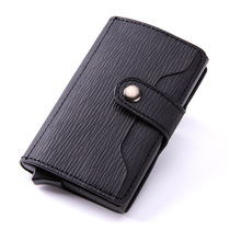 New multifunctional wallet anti-theft brush card wallet card bag European and American card leather metal aluminum case card bag aluminum box