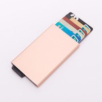 Ultra-thin portable metal multifunctional aluminum wallet aluminum card bag RFID anti-magnetic automatic pop-up card box